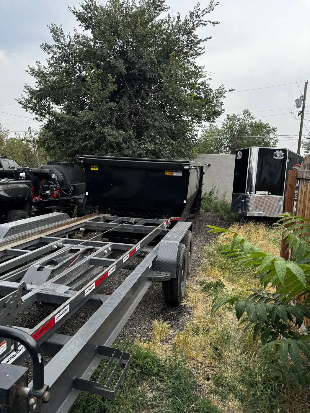 Roll-off dumpster parked at a Denver metro residence