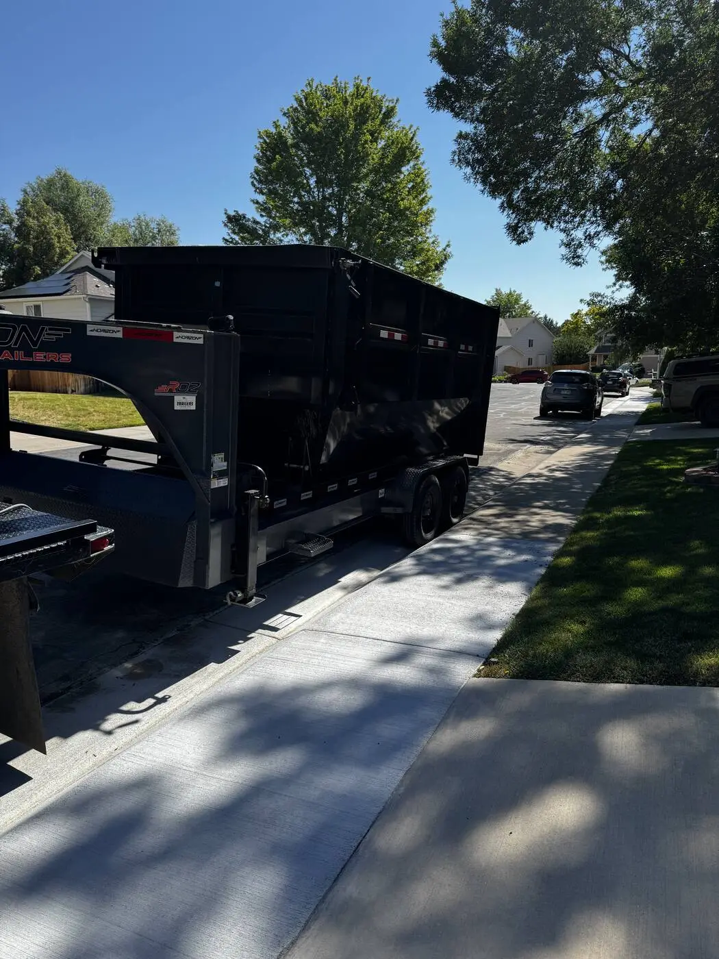 Roll-off dumpster set up for a Denver area project